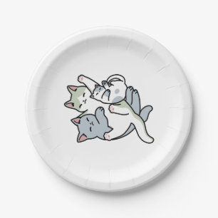 Plato De Papel Laze Furr Days - Diseño de gatos perezosos