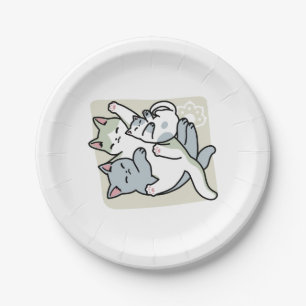 Plato De Papel Laze Furr Days - Diseño de gatos perezosos
