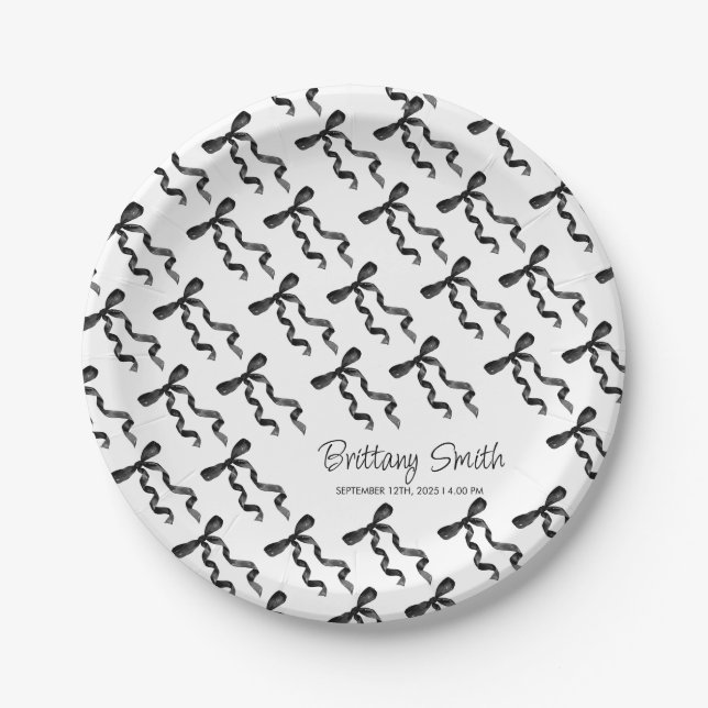 Plato De Papel Lazo Negro  (Anverso)