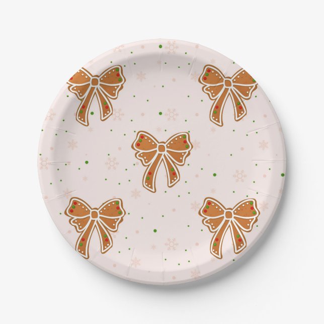 Plato De Papel Lazos de Galletas de Navidad (Anverso)
