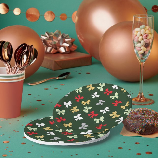 Plato De Papel Lazos Navideños (Multi)