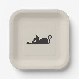 Plato De Papel Lazy Cat
