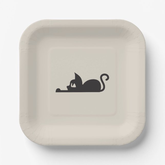 Plato De Papel Lazy Cat (Anverso)