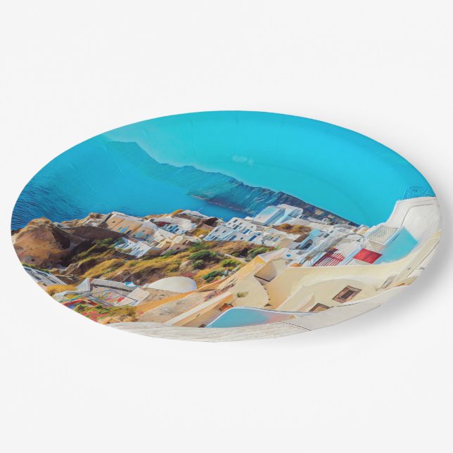 Plato De Papel ldp SANTORINI - panorama - (Angular)