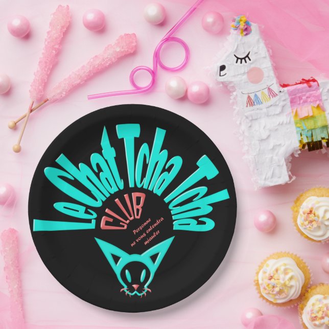Plato De Papel Le club Chat Tcha Tcha (Fiesta)