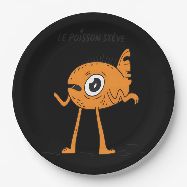 Plato De Papel Le Poisson Steve Cute y Funny (Anverso)