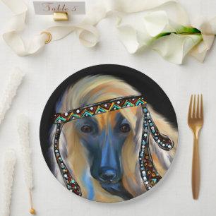 Plato De Papel Lebrel afgano