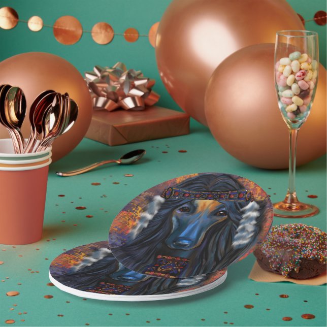 Plato De Papel Lebrel afgano      (Multi)