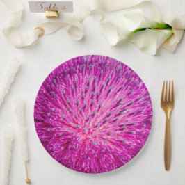 Plato De Papel Leche con el cardo cerrado