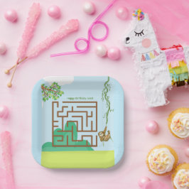 Plato De Papel Leche y hojas rompecabezas de las placas de papel 