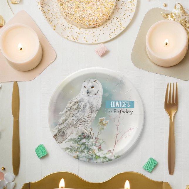 Plato De Papel Lechuza de invierno - Fiesta de cumpleaños - (Subido por el creador)