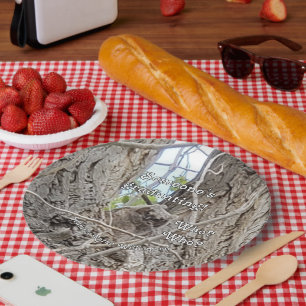 Plato De Papel Lechuza en árbol que alguien se graduó quién
