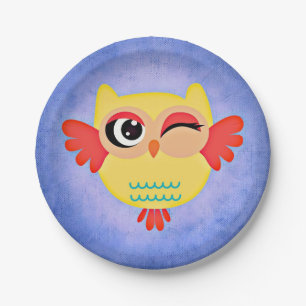Plato De Papel Lechuza Winking
