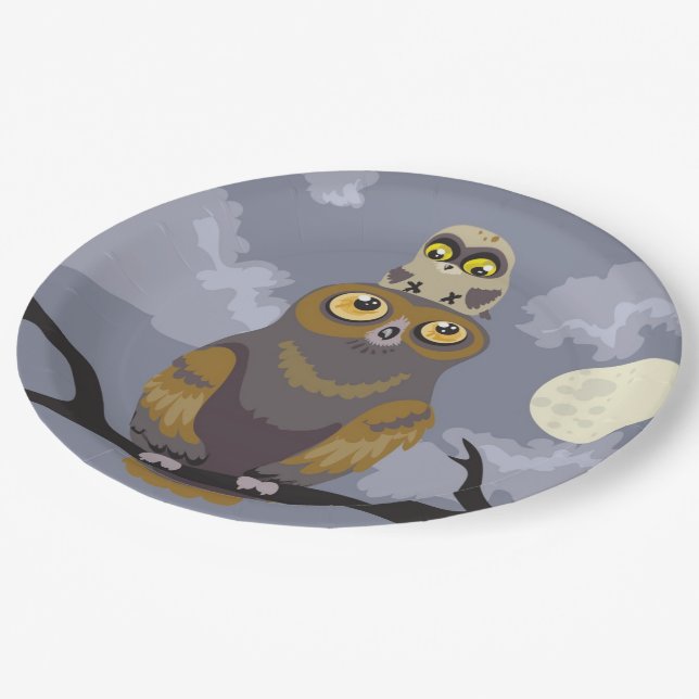 Plato De Papel Lechuza y bebé (Angular)