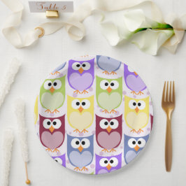 Plato De Papel Lechuzas, Patrón de búho, Lechuzas para bebés, Lec