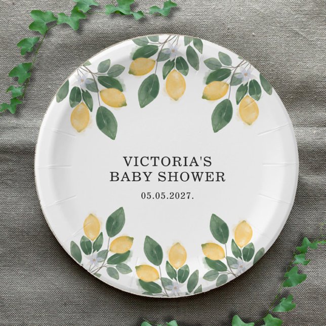 Plato De Papel Lemon Baby Shower (Subido por el creador)