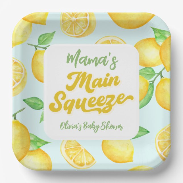 Plato De Papel Lemon Baby Shower (Anverso)