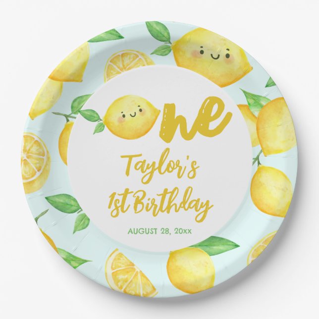 Plato De Papel Lemon Birthday (Anverso)
