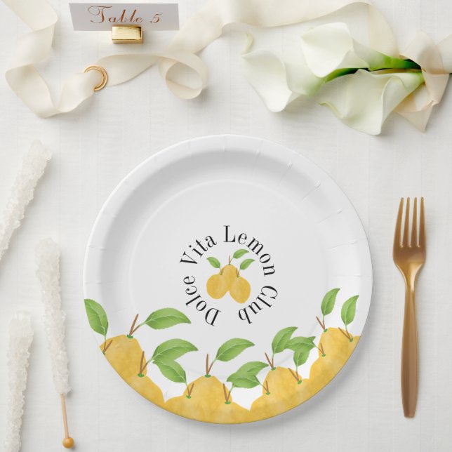 Plato De Papel Lemon Bloom Collection (Boda)