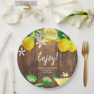 Plato De Papel Lemon Bridal Shower