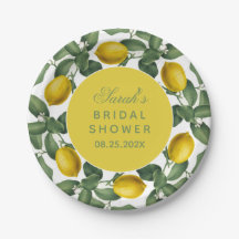 Lemon Bridal Shower Botanit Elegant Script