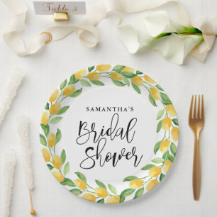 Plato De Papel Lemon Citrus Fruit Bridal Shower