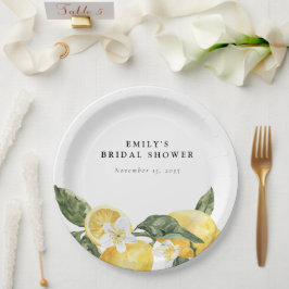 Plato De Papel Lemon Citrus Main Squeeze Bridal Shower