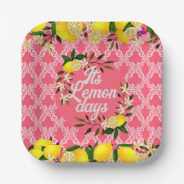 Plato De Papel Lemon Days Motif Cherry