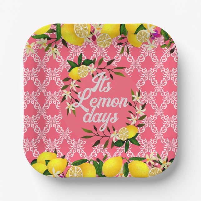 Plato De Papel Lemon Days Motif Cherry (Anverso)