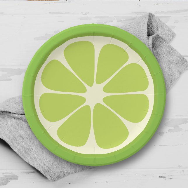Plato De Papel Lemon Lime Green Juicus Summer Citrus Fruit Slice (Subido por el creador)
