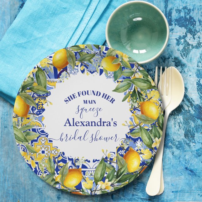 Plato De Papel Lemon Main Squeeze Brieze Shower (Subido por el creador)