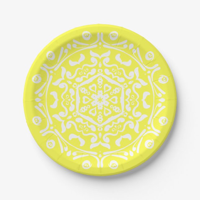 Plato De Papel Lemon Mandala (Anverso)