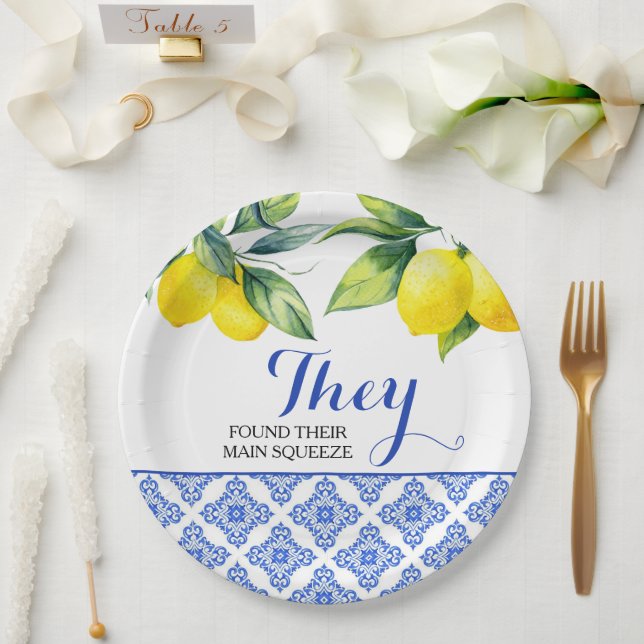 Plato De Papel Lemon Shower (Boda)