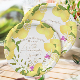 Plato De Papel Lemon Squeeze Anniversary White