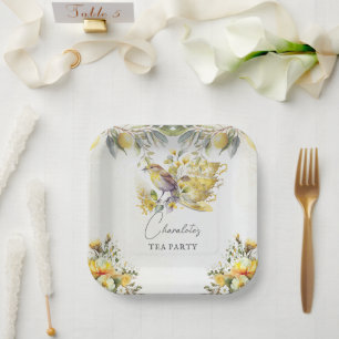 Plato De Papel Lemon Tea Fiesta Todas las ocasiones Vintage