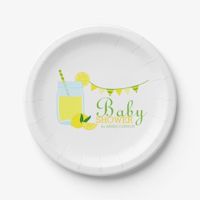 Plato De Papel Lemonade Baby Shower (Anverso)
