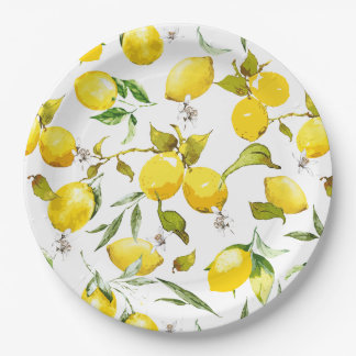 Plato De Papel Lemones acuarelas 5
