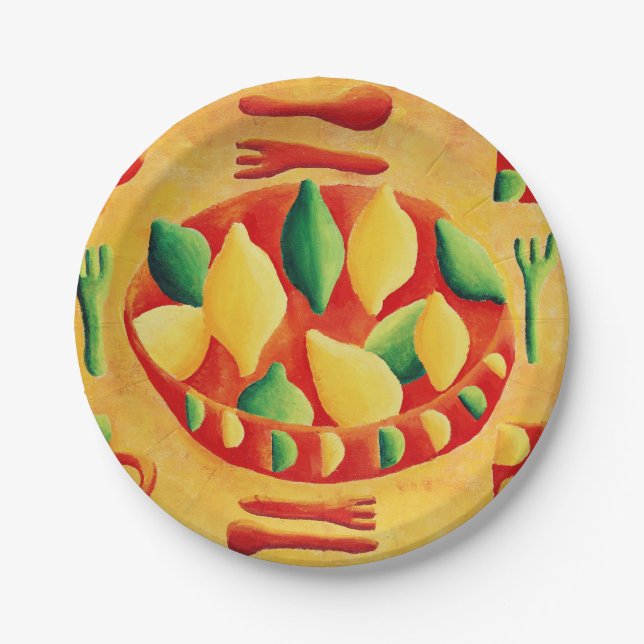 Plato De Papel Lemones y limas (Anverso)