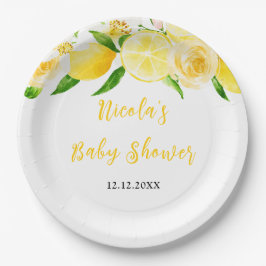 Plato De Papel Lemons and Foliage Baby Shower