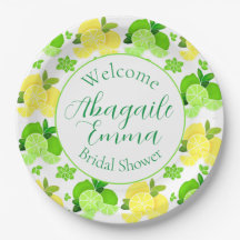 Lemons limes cítricos soleados Bridal Shower Invit
