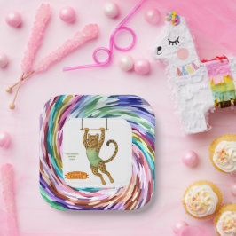 Plato De Papel Lena leopard trapeze artist