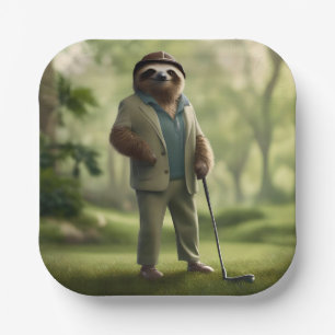 Plato De Papel "Lento y estable: Vestido un eslogan para el golf