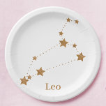 Plato De Papel León de oro del Rótulo Zodiaco moderno | Incendio<br><div class="desc">León de oro del Rótulo Zodiaco moderno | Incendio de elemento</div>