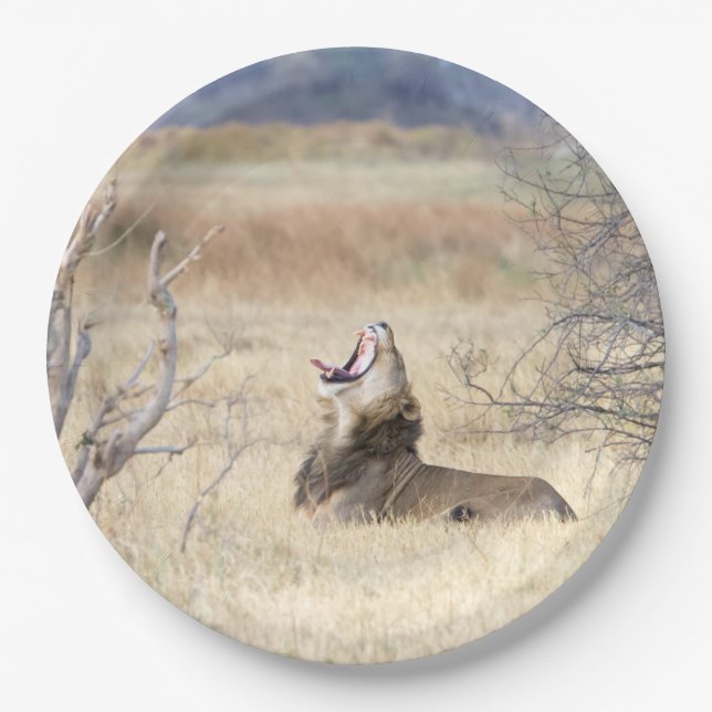 Plato De Papel León de Yawning (Anverso)