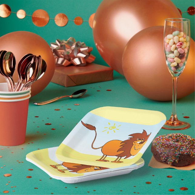 Plato De Papel León Personalizado gracioso en el animal safari de (Subido por el creador)