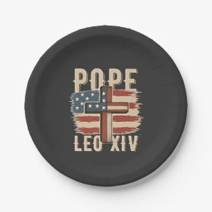Plato De Papel León XIV Iglesia Cristiana Da Pope Bandera de los 