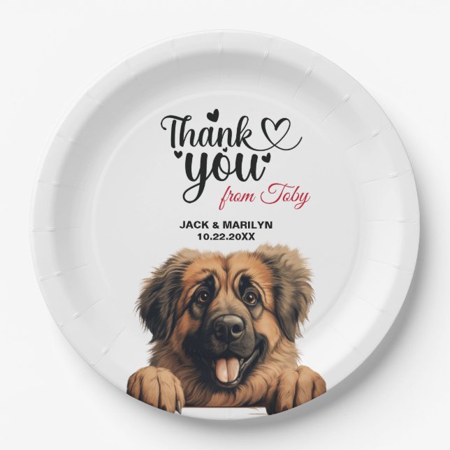 Plato De Papel Leonberger Dog (Anverso)