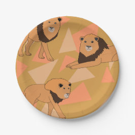 Plato De Papel Leones
