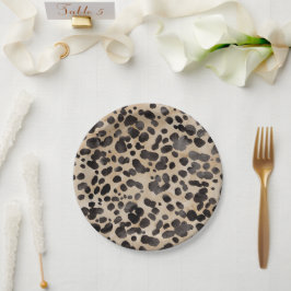 Plato De Papel Leopard Animal Print Modern Bridal Shower