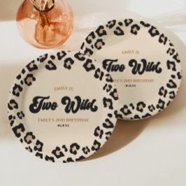 Plato De Papel Leopard Cheetah imprime dos salvajes Fiestas de cu